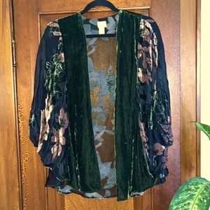 Velvet Burnout Kimono Jacket